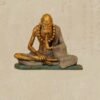 Bronze Meditating Daruma Statue Zen Buddhist Sculpture Office Desk Decor Original Brass Bodhidharma Figurine Spiritual Collectible Gift