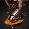 Chinese Brass Dragon Statue, Feng Shui Water Dragon Sculpture for Wealth, Neo-Chinese Living Room Decor, Luxury Office Desk Gift