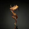 Chinese Brass Dragon Statue, Feng Shui Water Dragon Sculpture for Wealth, Neo-Chinese Living Room Decor, Luxury Office Desk Gift