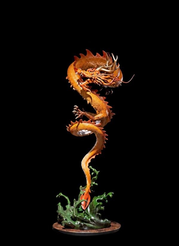 Chinese Brass Dragon Statue, Feng Shui Water Dragon Sculpture for Wealth, Neo-Chinese Living Room Decor, Luxury Office Desk Gift