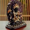 Ancient Glass Two-Armed Mahakala Dharma Protector, Traditional Liuli Art, Home Altar Sacred Décor