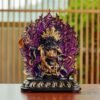 Ancient Glass Two-Armed Mahakala Dharma Protector, Traditional Liuli Art, Home Altar Sacred Décor