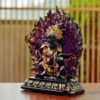 Ancient Glass Two-Armed Mahakala Dharma Protector, Traditional Liuli Art, Home Altar Sacred Décor