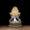 Nepali Green Tara Statue, Silver Plated Gold Gilded Copper Bodhisattva, Tibetan Buddhist Home Altar Decor, White Tara Blessing Sculpture