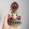 Gilded Copper Four Armed Avalokiteshvara Statue, Nepalese Buddha Figurine, Painted Chenrezig Bodhisattva Deity Altarpiece Home Decor Gift