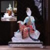 Colored Glaze Guanyin Statue • Avalokiteshvara Buddha Sculpture • Water Moon Guanyin for Home Altar • Zen Buddhist Decor • Feng Shui Gift