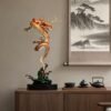 Chinese Brass Dragon Statue, Feng Shui Water Dragon Sculpture for Wealth, Neo-Chinese Living Room Decor, Luxury Office Desk Gift