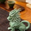 Funny Pixiu Qilin Tea Pet Jingdezhen Ceramic, Quirky Feng Shui Decor, Cute Kylin Tea Companion, Good Luck Wealth Wealth Charm Office Gift