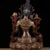 14 Inch Green Tara Statue, Nepalese Handmade Copper Gilt Silver Tara, Tibetan Buddhist Goddess, Feng Shui Altar Decor, Healing Mother Buddha