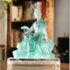 Colored Glaze Guanyin Statue • Avalokiteshvara Buddha Sculpture • Water Moon Guanyin for Home Altar • Zen Buddhist Decor • Feng Shui Gift