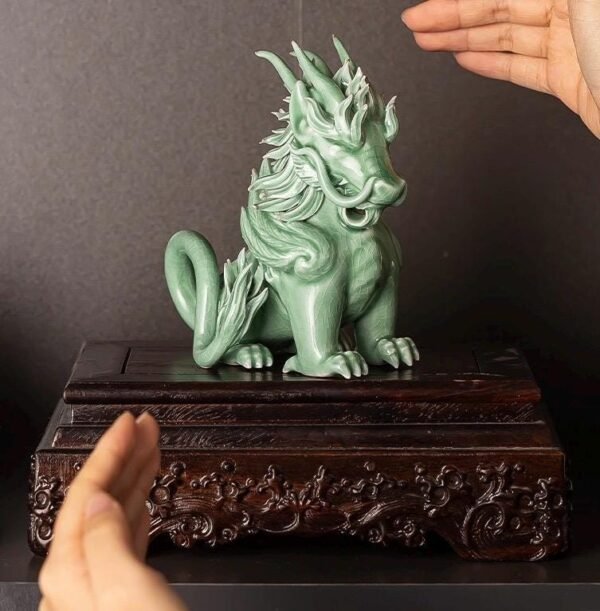 Funny Pixiu Qilin Tea Pet Jingdezhen Ceramic, Quirky Feng Shui Decor, Cute Kylin Tea Companion, Good Luck Wealth Wealth Charm Office Gift