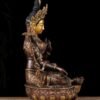14 Inch Green Tara Statue, Nepalese Handmade Copper Gilt Silver Tara, Tibetan Buddhist Goddess, Feng Shui Altar Decor, Healing Mother Buddha