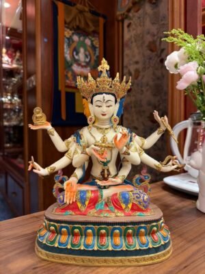 Handcrafted Ushnishavijaya (Namgyalma) Statue – Tibetan Buddhist Long Life Goddess | Copper Buddhist Altar Statue | Meditation Shrine Deco