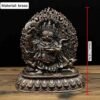 Nepalese Copper Two Armed Mahakala Statue, Handcrafted Karma Kagyu Protector Shrine Figurine, Sacred Tibetan Buddhist Altar Decor Gift