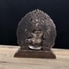 Nepalese Copper Two Armed Mahakala Statue, Handcrafted Karma Kagyu Protector Shrine Figurine, Sacred Tibetan Buddhist Altar Decor Gift
