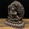 Nepalese Copper Two Armed Mahakala Statue, Handcrafted Karma Kagyu Protector Shrine Figurine, Sacred Tibetan Buddhist Altar Decor Gift