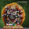 Painted Solid Copper Hayagriva Statue 15cm, Handcrafted Tibetan Buddhist Wrathful Guardian Deity, Vajrayana Altar Decor Gift
