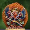 Painted Solid Copper Hayagriva Statue 15cm, Handcrafted Tibetan Buddhist Wrathful Guardian Deity, Vajrayana Altar Decor Gift