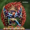 Painted Solid Copper Hayagriva Statue 15cm, Handcrafted Tibetan Buddhist Wrathful Guardian Deity, Vajrayana Altar Decor Gift