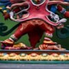 Painted Solid Copper Hayagriva Statue 15cm, Handcrafted Tibetan Buddhist Wrathful Guardian Deity, Vajrayana Altar Decor Gift