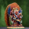 Painted Solid Copper Hayagriva Statue 15cm, Handcrafted Tibetan Buddhist Wrathful Guardian Deity, Vajrayana Altar Decor Gift