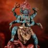 Brass Six Armed Mahakala Statue 25cm, Handcrafted Tibetan Buddhist Three Headed Wrathful Deity, Vajrayana Altar Decor Gift