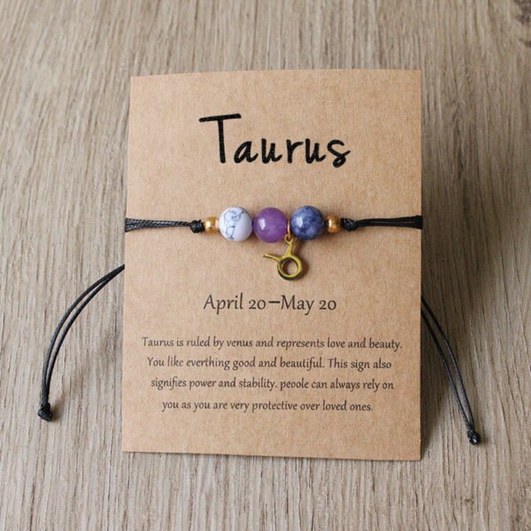 12 Zodiac Constellations Natural Stone Bracelet mySite