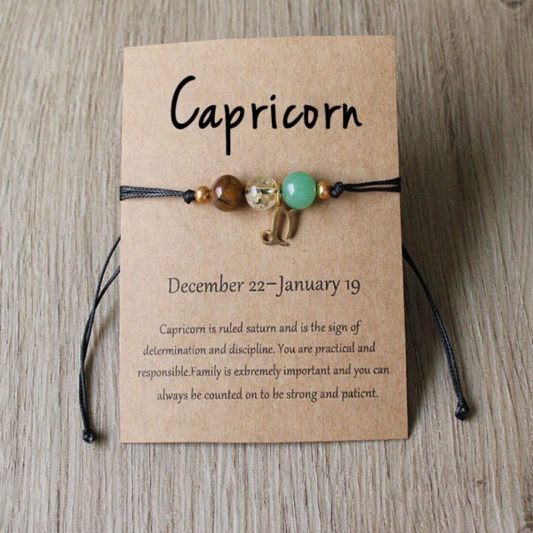 12 Zodiac Constellations Natural Stone Bracelet mySite