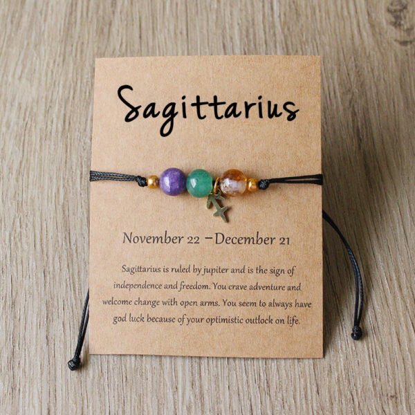 12 Zodiac Constellations Natural Stone Bracelet mySite