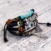 Tibetan Evil Eye Turquoise Leather Protection Bracelet mySite